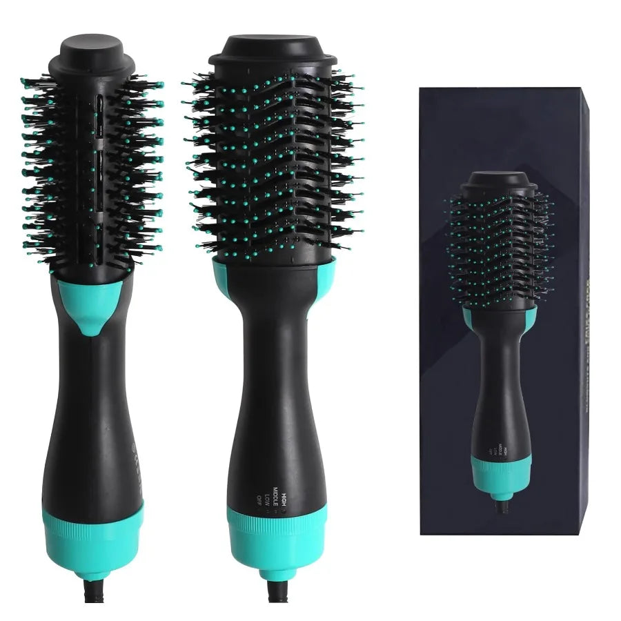 4-in-1 Hot Air Brush Hair Dryer Set | Curling, Straightening, Drying & Styling Tool with Rotating Ceramic Brush | Volumizer Blow Dryer Brush for Women | Ideal Birthday & Christmas Gift for Her | Salon-Style Results at Home