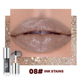 Qibest 8 Colors Moisturizing Diamond Shimmer Glitter Lip Gloss Makeup Sparkling Glitter Liquid Lipstick Pearl Lipgloss Tint