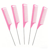 Pro Pointed Tail Salon Hairdressing Hair Styling Anti-static Comb Hair Brush Steel Needle Pin Rat Tail Combs Barber Accessories