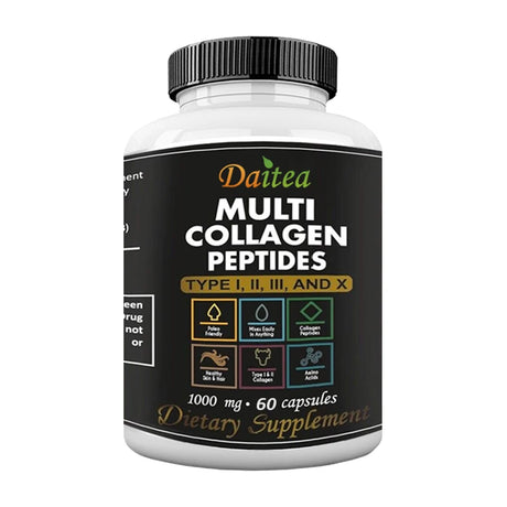 High Strength Multi-Collagen Complex Capsules – Hydrolyzed Peptides for Skin, Hair, Nails & Joints – Grass-Fed, Non-GMO