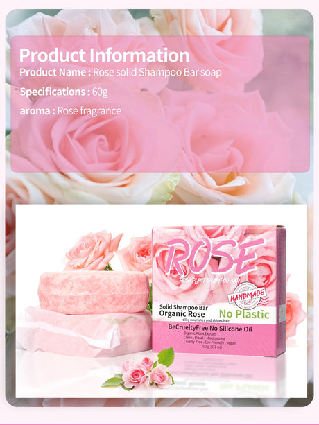 Pink rose shampoo soap, essential oil, handmade soap, nourishing, oil controlling, stain removing, floral fragrance overflowing