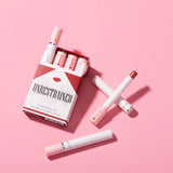 4 Colors Cigarette Shaped Lip Gloss Set Matte Velvet High Pigment Waterproof Long Lasting Non Transfer Portable Mini Lip Makeup Cosmetic