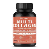 Multi Collagen for Women & Men - Type I, II, III, V, X, Hydrolyzed Collagen Peptides Supports Hair, Skin, Joint Health