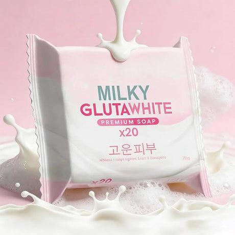 1-10PCS Korean MILKY GLUTAWHITE Premium Soap 70g Deep Cleansing Nourishing Rich Foam Soap Efficient Body Face Cleansing Care