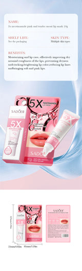 5X Niacinamide Plumping Lip Mask – Intense Hydration & Anti-Dryness for Soft, Pink Lips | Care Chapped Lips Overnig 10g/pc