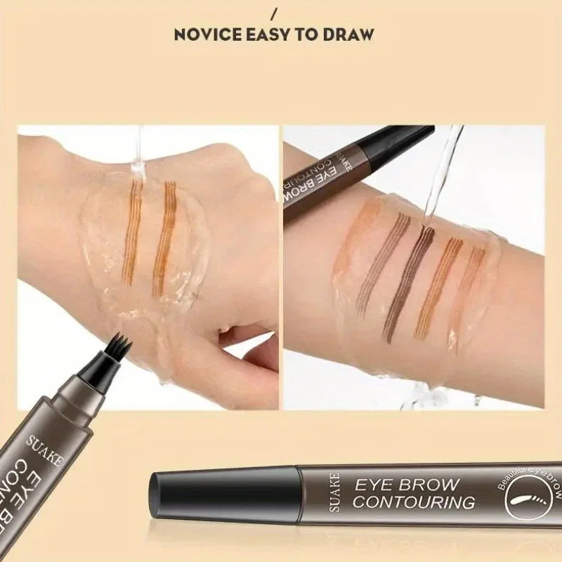 Four-Pronged Eyebrow Pencil, Four-End, Long-Lasting, Non-Smudged, Water-Resistant, Anti-Smudged Eyebrow Pencil
