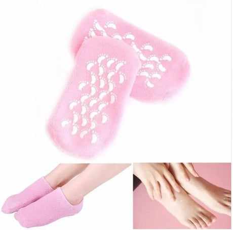 1 pair Reusable SPA Gel Socks Moisturizing Whitening Exfoliating Velvet Smooth Beauty Foot Care Silicone Socks Feet Care