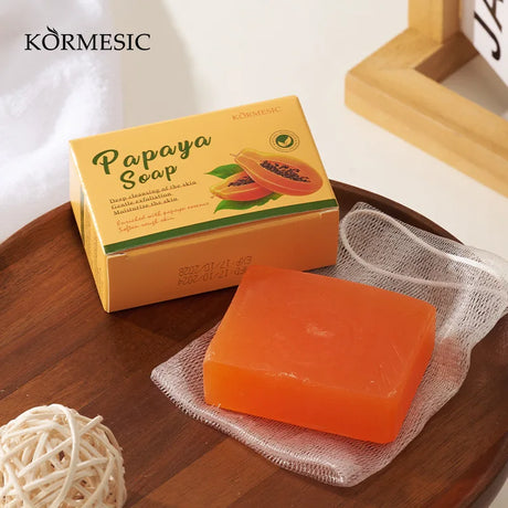 100g KORMESIC Hand Made Papaya Soap Shower Facial Soaps for cleansing anti-acne whitening brightening removing acne