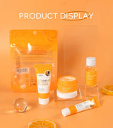 4pcs Vitamin C Skin Care Sets Face Cream Facial Cleanser Essence Spf 50+ VC Sunscreen Moisturizing Refresh Face Care Travel Suit