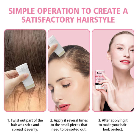 LOCKMIO Floral Scent Wax Stick Smoothing Strong Hold No-Greasy Gel Tames Frizz Broken Flyaway Hair Styling Pomade