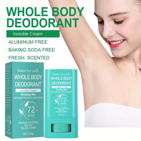 Whole Body DeodorantInvisible Cream Stick Deodorizing Fast Drying Retain Scent Refreshing Body Wrist Odor Anti Sweat Creams for