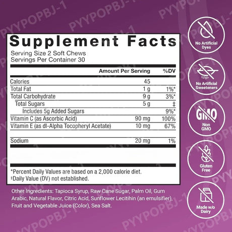 Hair Vitamins Gummies Berry Flavor 60 Count Nutrition Supplement with Biotin & Vitamins C,E — Promote Wellness Hair Growth