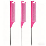 Pro Pointed Tail Salon Hairdressing Hair Styling Anti-static Comb Hair Brush Steel Needle Pin Rat Tail Combs Barber Accessories
