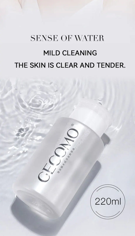 GECOMO Hyaluronic acid makeup remover-3-in-1 Eye, Lip, and Face Cleanser，Gentle, Suitable for Sensitive Skin, Pump Bottle