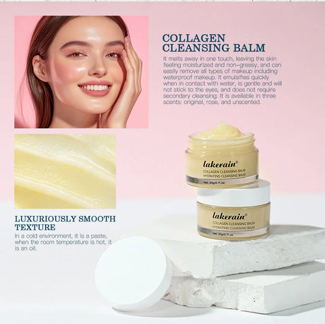 Rose Flavor Collagen Cleansing Balm Nourishing Cream Makeup Remover Mild Non-irritating Moisturizing Non-greasy Cleansing Balm