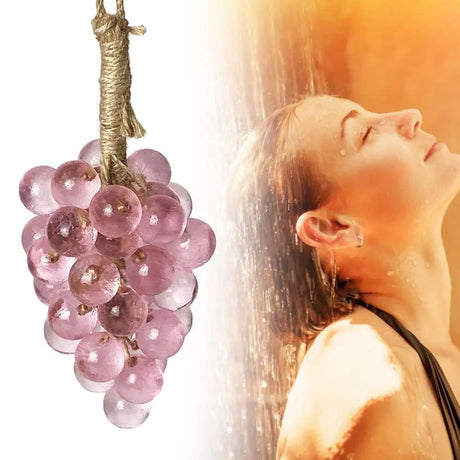 Crystal Clear Transparent Grape Shaped Soap Bar Lovely Fruit Simulation Grape String Soap with Natural Fragrance Home Bathroom
