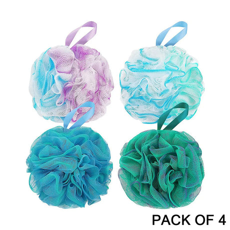 4-Pack Large 75g Loofah Bath Sponges Soft Shower Bags Men And Women's Loofah for Body Cleaning Exfoliating Brush