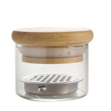 Nail Brush Cleaner Cup Wash Pen Brush Cup with Stainless Steel Mesh Base Nail Drill Bits Cleaning Container Crystal Glass Cup