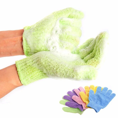 2Pcs/Pair Bath for Peeling Exfoliating Mitt Glove with Shower Scrub Gloves Resistance Body Massage Sponge Wash Skin Moisturizing