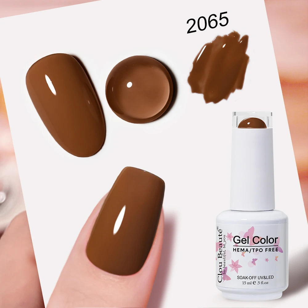 Clou Beaute Grey Color Nail Gel Polish Full Coverage Nail Polish Dark Red Gel Lacquer Varnish Vernis Semi Permanent Nail Art