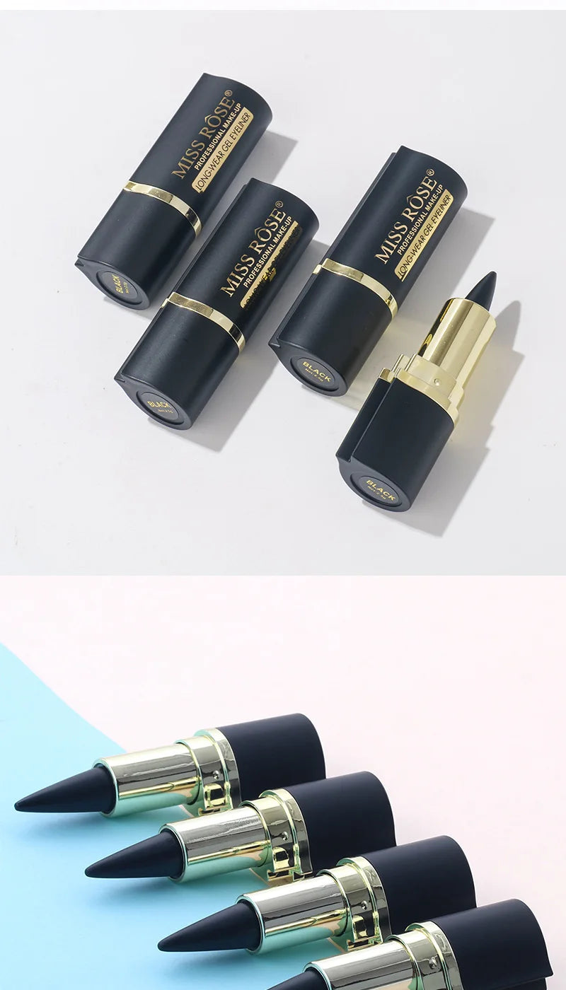 MissRose Waterproof Eyeliner Gel Matte - 24H Quick-drying Rich Pigment Single Head Gel Pencil Smudge-proof Long-lasting Black