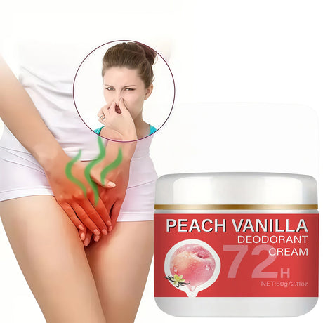 Peach Deodorant Underarm Cream - 72-Hour Long-Lasting Freshness, Floral Fragrance, Long-Lasting Odor Control - Gentle on Skin, Powerful Anti-Sweat