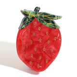 Creative Acetate Strawberry Shark Hairpin Women's Girls Cute Acetate Fruit Accessories Tool Hair Clip Claw For Fixed Headress