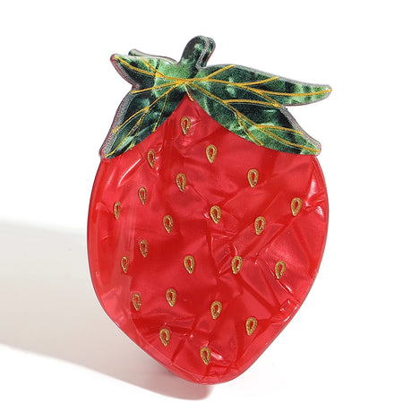 Creative Acetate Strawberry Shark Hairpin Women's Girls Cute Acetate Fruit Accessories Tool Hair Clip Claw For Fixed Headress