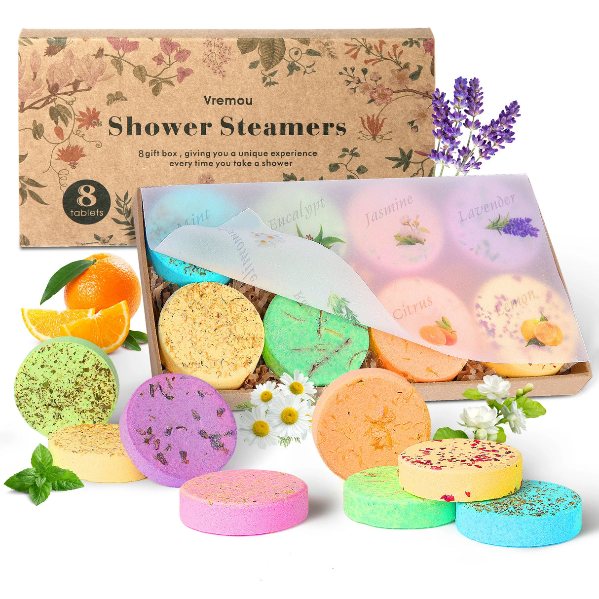 Shower Steamers Aromatherapy - 8 Pack Birthday Gifts for Women - SWCANDY 8 Pcs Mothers Day Gifts for Her Mom Men Teen Adults