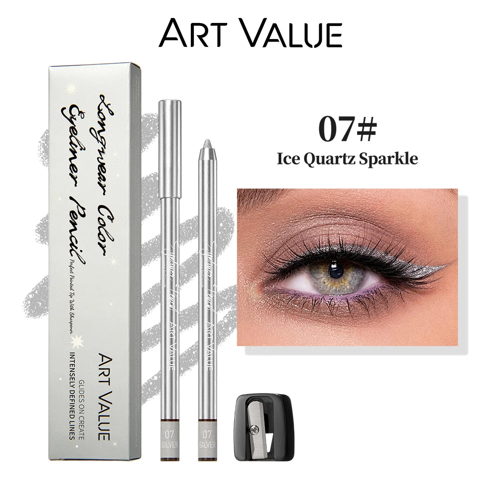 ART VALUE Creamy Texture Matte Eyeliner Pencil Easy Coloring Sweat Proof Eyeshadow Pencil Long Lasting Shimmer Eyeliner Makeup