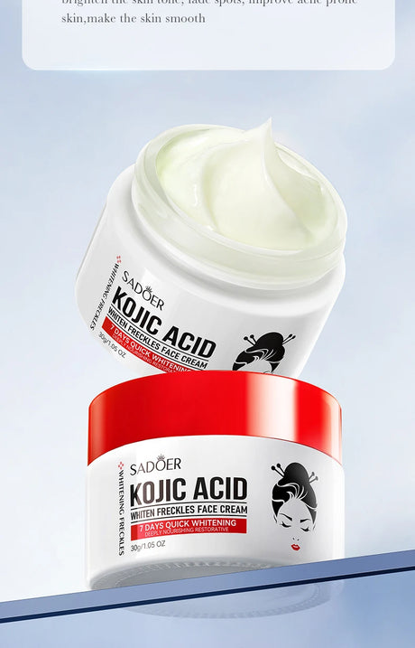 SADOER Kojic Acid Skin Care Sets Moisturizing Freckle Removing Face Cream Anti Dark Circles Eye Cream Travel Size Skin Care