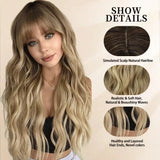 Synthetic wig high temperature fiber long curly hair with bangs soft hair wigs for women