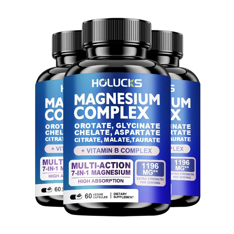 Magnesium Complex Capsules, Support Energy, Bone Strength, Restful Deep Sleep, Brain Health & Anxiety Relief