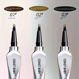 Natural Hair-Like Strokes Eyebrow Pen COAST BABY 2 Forks Tip Waterproof Long Lasting Smudge Proof Brow Pen