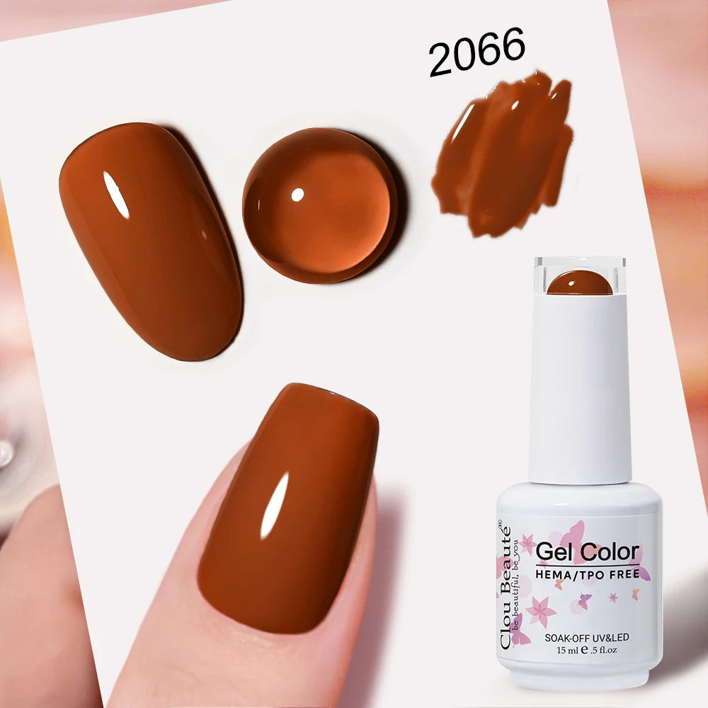 Clou Beaute Grey Color Nail Gel Polish Full Coverage Nail Polish Dark Red Gel Lacquer Varnish Vernis Semi Permanent Nail Art