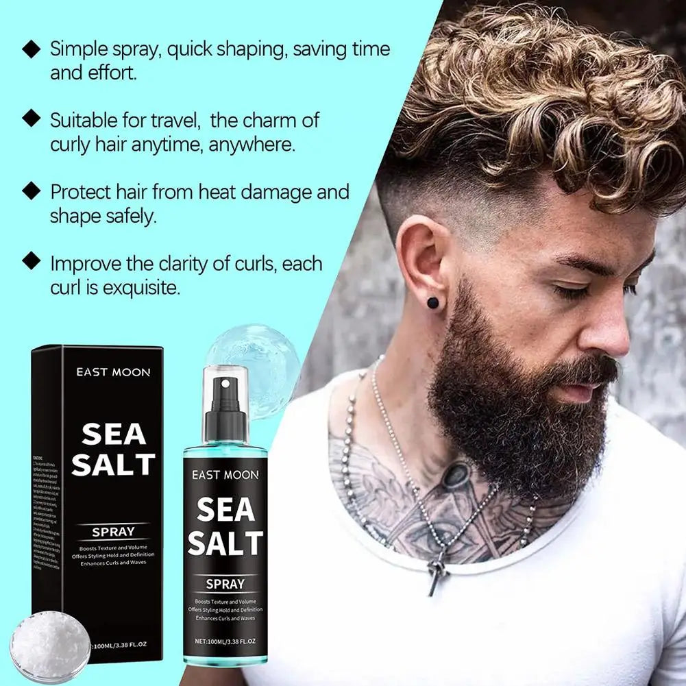 100ml Sea Salt Curling Spray for Hair,Natural Kelp & Red Algae Extract, Natural Texture & Volume, Creates Beachy Curls & Texture
