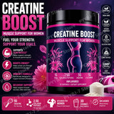 Creatine Powder for Women Booty Builder with Collagen Peptides BCAA L-Glutamine Unflavored Post-Workout Recovery Elasticity