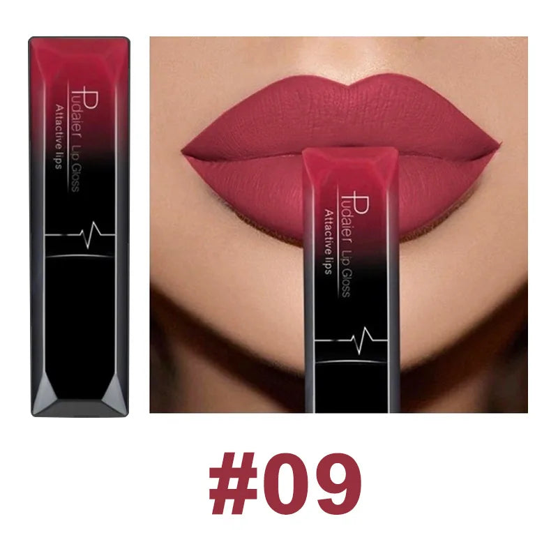 Pudaier 21 Color Lip Gloss Waterproof Matte Liquid Lipstick Moisturizing Lip Gloss Lip Makeup Beauty Cosmetics