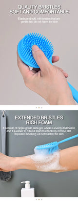 Silicone Shower Brush Body Exfoliating Dry Brushing Bathroom Back Bath Brush for Shower Brush for The Back
