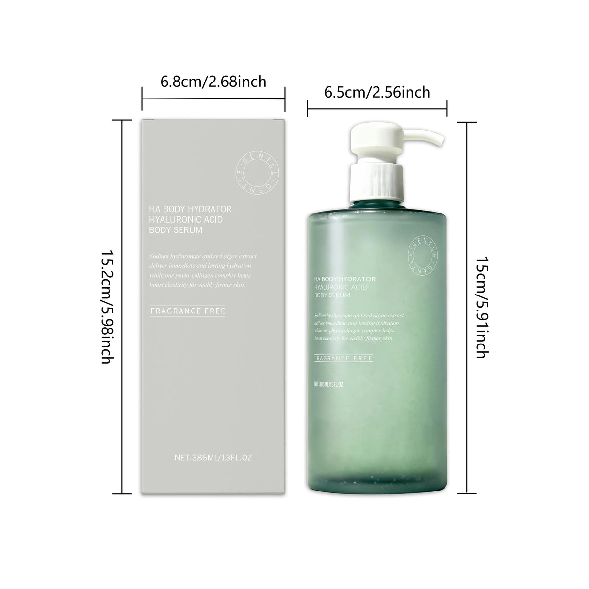 Hyaluronic Acid Body Serum Deep Hydrating Body Lotion for Smoother Plumper Looking Skin Lightweight Fast-Absorbing Body Care