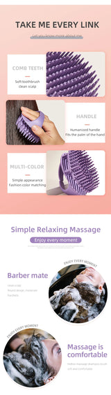 Silicone Shampoo Scalp Hair Massager Head Body Scalp Massage Brush Hair Washing Brush Scalp Exfoliator Brush Head Scrubber Tools