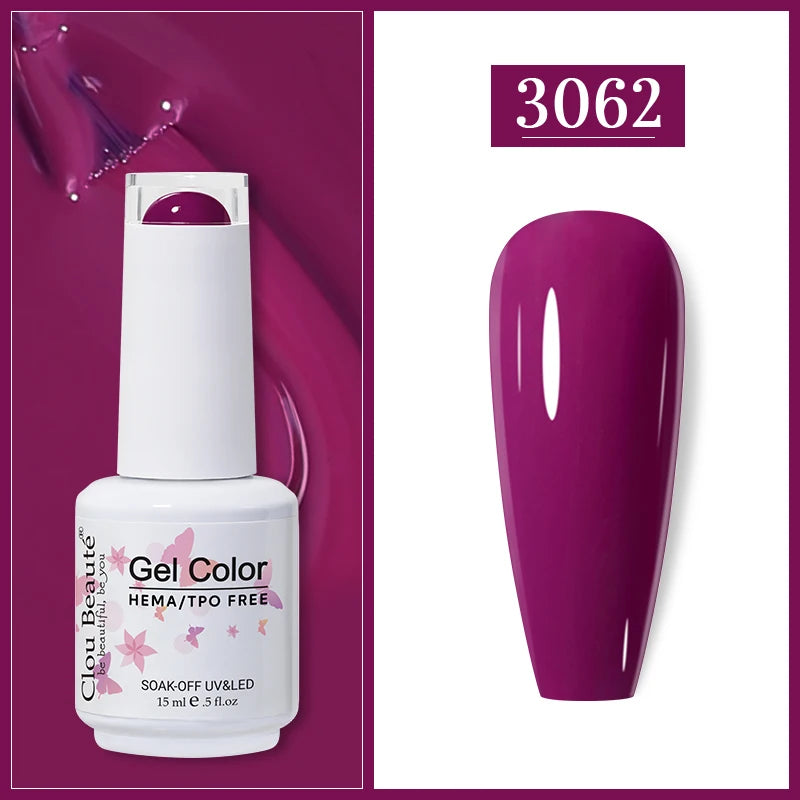 Clou Beaute Gel Nail Polish Neon Brown Royal Blue Red Green Pastal Nude Nail Art Varnishes Gel Lacquer HEMA/TPO FREE UV Gel Nail