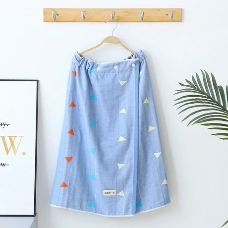 Wearable Cotton Bath Towel for Men and Women, Bath Skirt Wrap with Button, Shower Sauna, Spa Body Robe, Beach Towel, 140x70cm