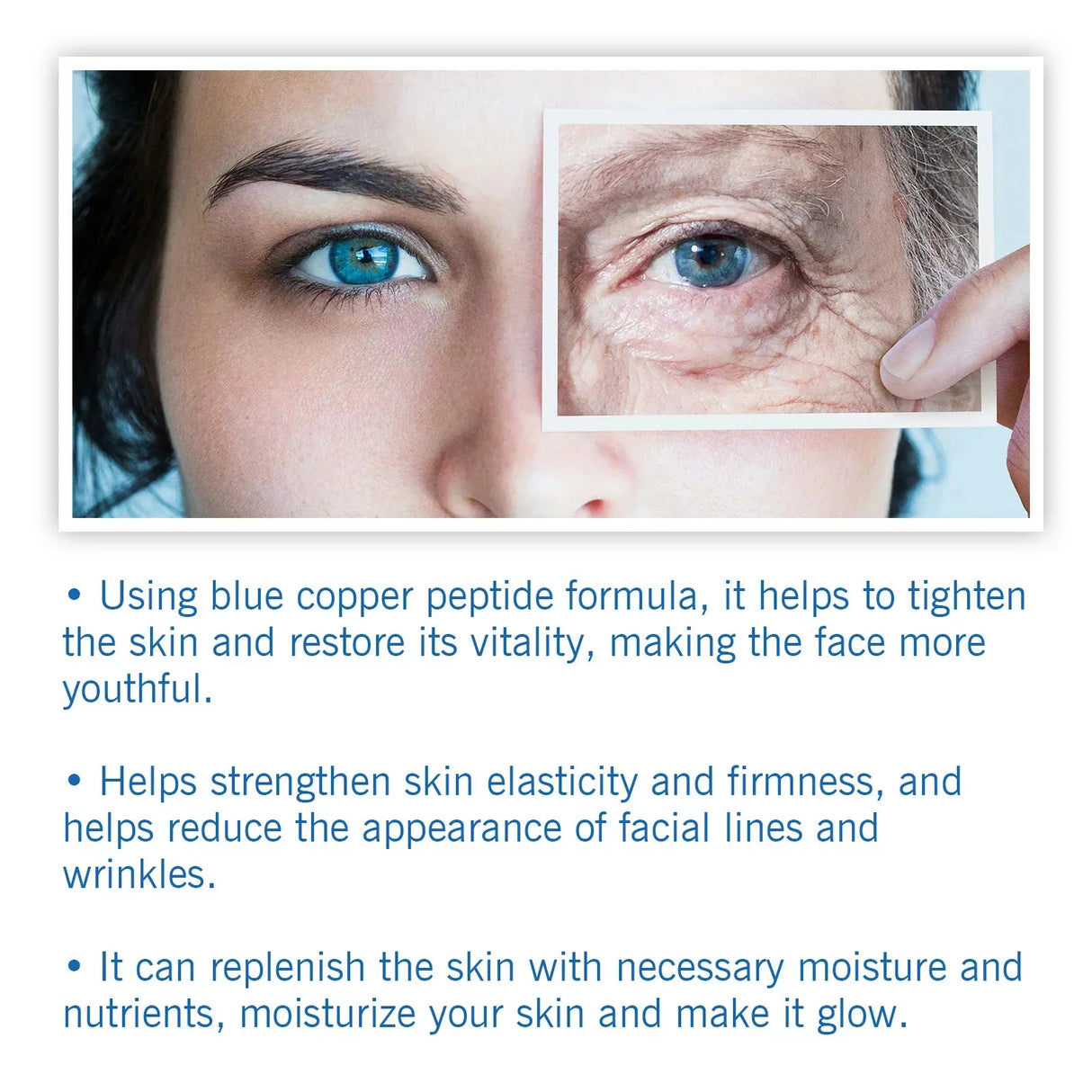 Blue Copper Peptide Wrinkle Remover Serum Instant Firming Lifting Anti-Aging Fade Fine Lines Whitening Korean Skin Care Products