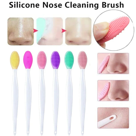 4PCS Random Silicone Face Cleansing Brush Nose Blackhead Remover Exfoliating Tool With Replacement Head