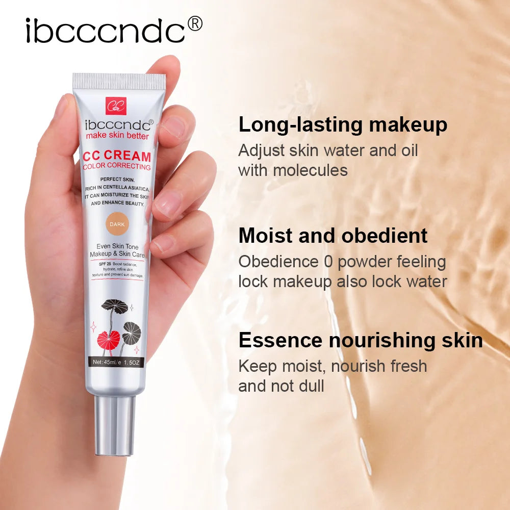 45ml Color Correcting CC Cream Facial Centella Asiatica Repair BB Cream Natural Concealer Whitening Liquid Foundation Cosmetics