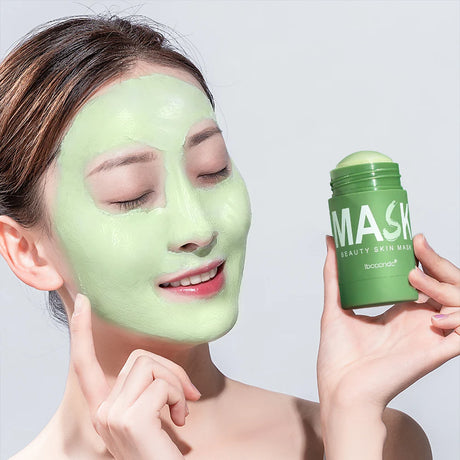 Face Clean Mask Green Tea Cleansing Stick Mask Shrink Pores Deep Blackhead Remover Facial Cleansing Moisturizing Mask 40g