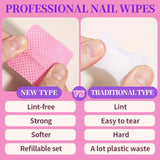 LINMANDA 200Pcs Lint Free Nail Cleaning Wipes Nail Cleaning Pads Gel Nail Cleaning Wipes Suitable for Home or Nail Salon Use