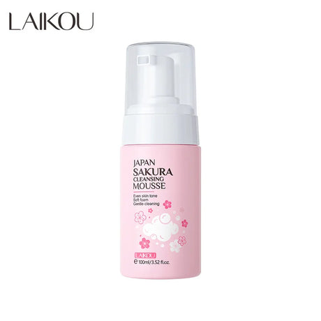 LAlKOU Japan Sakura Cleansing Mousse Facial Cleanser  Shrink Pores Deep Clean Oil Control Moisturizing Skin Care 100ml