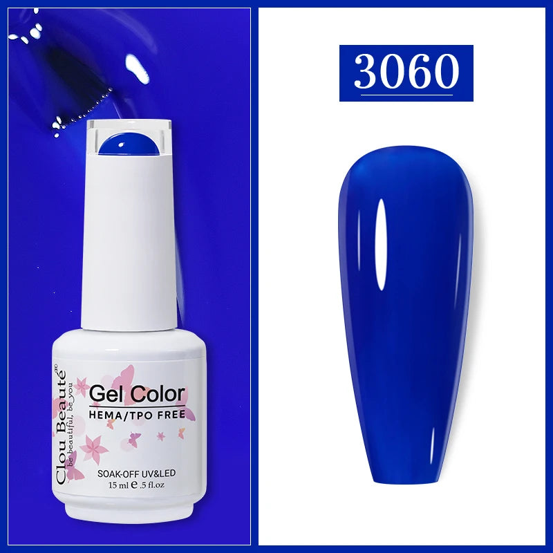 Clou Beaute Gel Nail Polish Neon Brown Royal Blue Red Green Pastal Nude Nail Art Varnishes Gel Lacquer HEMA/TPO FREE UV Gel Nail